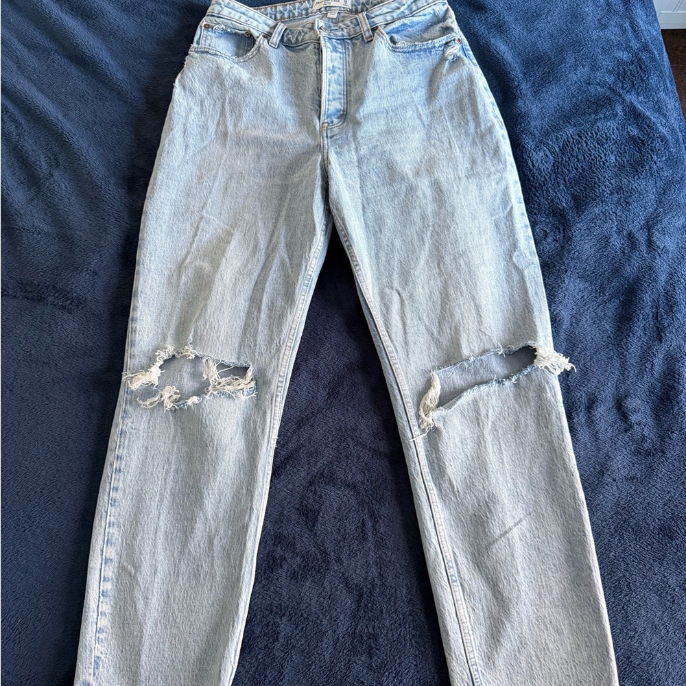 Abercrombie & Fitch Light High Rise Dad Jeans